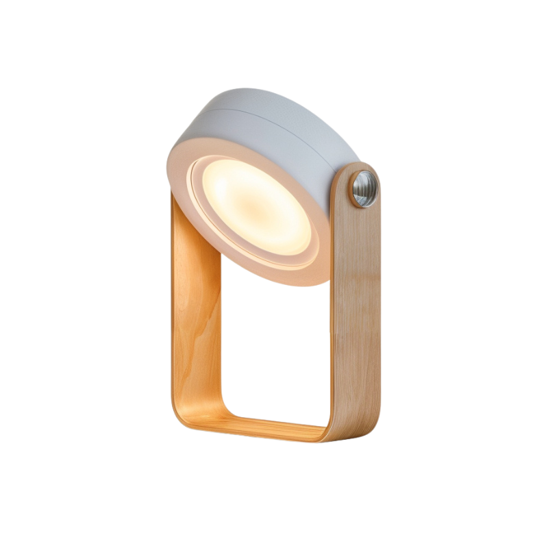 Dimmbare LED-Laterne – Holz und Metall – Warmweiß – USB-aufladbar