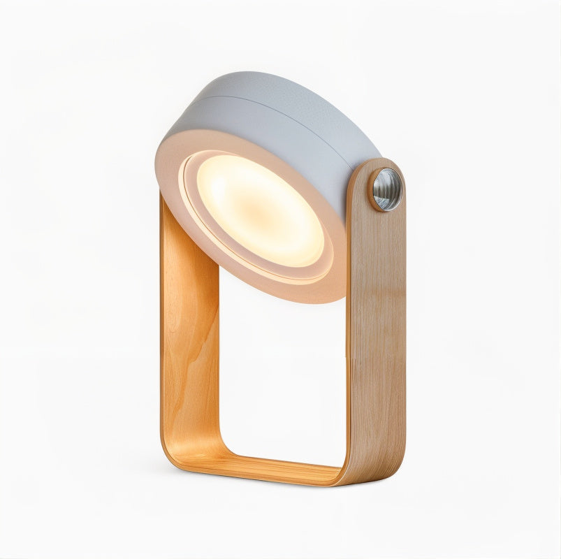 Dimmbare LED-Laterne – Holz und Metall – Warmweiß – USB-aufladbar